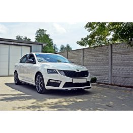 Накладка сплиттер на передний бампер на Skoda Octavia III RS рестайл